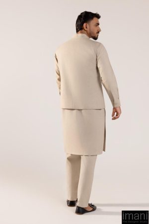 3Pcs Classic Karandi Ivory Concrete Kameez/Pants &Amp; Waistcoat Outfit Imist-2512Vc 17 Karandi2512Concretef Imanistudio.com