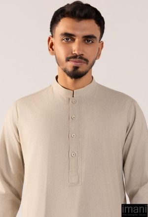 3Pcs Classic Karandi Ivory Concrete Kameez/Pants &Amp; Waistcoat Outfit Imist-2512Vc 15 Karandi2512Dconcretea Imanistudio.com