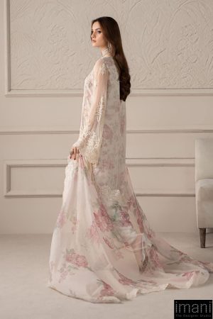Luxury Formal Off-White Rose Embroidered Chiffon Suit Mbcs-W2501Wr 18 Mcs 25101 Off Whitea Imanistudio.com