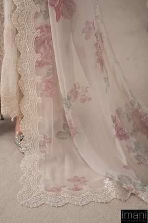 Luxury Formal Off-White Rose Embroidered Chiffon Suit Mbcs-W2501Wr 16 Mcs 25101 Off Whitef Imanistudio.com