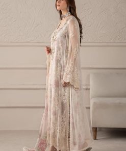 Luxury Formal Off-White Rose Embroidered Chiffon Suit Mbcs-W2501Wr 11 Mcs 25101 Off Whitej Imanistudio.com