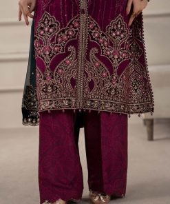 Luxury Formal Magenta Embroidered Chiffon Suit Mbcs-W2502Mj 13 Mcs 25102 Magentae Imanistudio.com