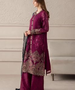 Luxury Formal Magenta Embroidered Chiffon Suit Mbcs-W2502Mj 9 Mcs 25102 Magentag Imanistudio.com