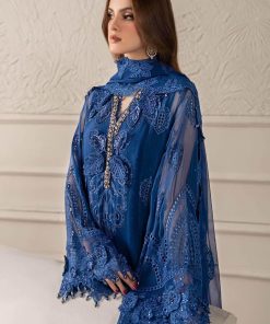 Luxury Formal Cobalt Blue Embroidered Chiffon Suit Mbcs-W2503Cb 11 Mcs 25103 Blueb Imanistudio.com