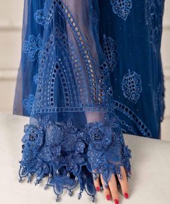 Luxury Formal Cobalt Blue Embroidered Chiffon Suit Mbcs-W2503Cb 13 Mcs 25103 Blued Imanistudio.com