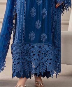 Luxury Formal Cobalt Blue Embroidered Chiffon Suit Mbcs-W2503Cb 14 Mcs 25103 Bluee Imanistudio.com