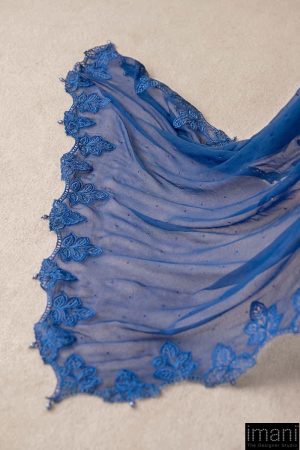 Luxury Formal Cobalt Blue Embroidered Chiffon Suit Mbcs-W2503Cb 15 Mcs 25103 Bluef Imanistudio.com