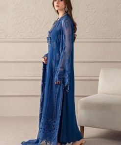 Luxury Formal Cobalt Blue Embroidered Chiffon Suit Mbcs-W2503Cb 10 Mcs 25103 Blueh Imanistudio.com