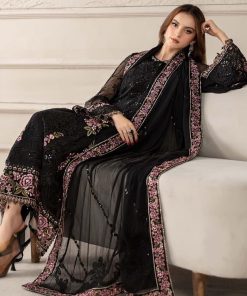 Luxury Formal Black Embroidered Chiffon Suit Mbcs-W2504Jb 12 Mcs 25104 Blackb Imanistudio.com