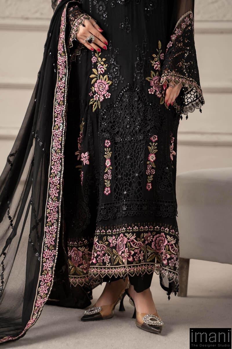Luxury Formal Black Embroidered Chiffon Suit Mbcs-W2504Jb 7 Luxury Formal Black Embroidered Chiffon Suit Mbcs-W2504Jb - Image 7