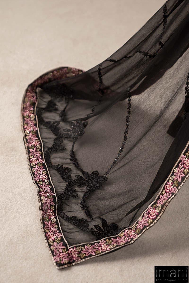 Luxury Formal Black Embroidered Chiffon Suit Mbcs-W2504Jb 8 Luxury Formal Black Embroidered Chiffon Suit Mbcs-W2504Jb - Image 8