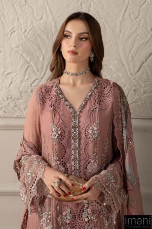 Luxury Formal Tea Pink Embroidered Chiffon Suit Mbcs-W2505Tp 13 Mcs 25105 Pinkb Imanistudio.com
