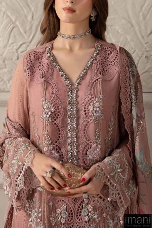 Luxury Formal Tea Pink Embroidered Chiffon Suit Mbcs-W2505Tp 14 Mcs 25105 Pinkc Imanistudio.com