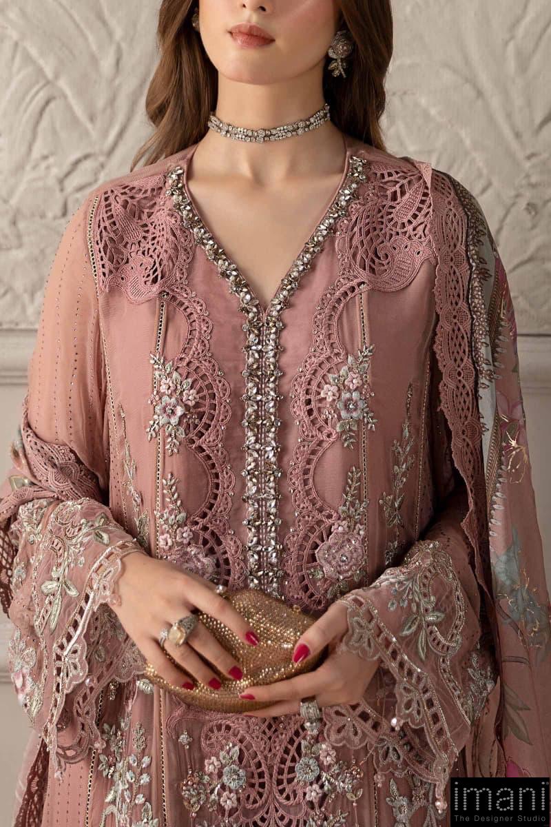 Luxury Formal Tea Pink Embroidered Chiffon Suit Mbcs-W2505Tp 5 Luxury Formal Tea Pink Embroidered Chiffon Suit Mbcs-W2505Tp - Image 5