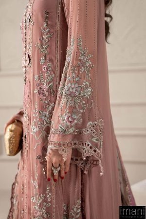Luxury Formal Tea Pink Embroidered Chiffon Suit Mbcs-W2505Tp 15 Mcs 25105 Pinkd Imanistudio.com
