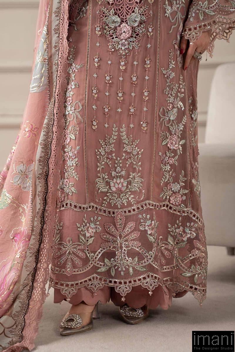 Luxury Formal Tea Pink Embroidered Chiffon Suit Mbcs-W2505Tp 7 Luxury Formal Tea Pink Embroidered Chiffon Suit Mbcs-W2505Tp - Image 7