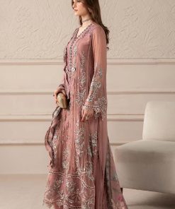 Luxury Formal Tea Pink Embroidered Chiffon Suit Mbcs-W2505Tp 12 Mcs 25105 Pinkj Imanistudio.com