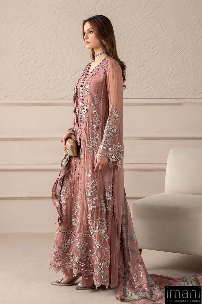 Luxury Formal Tea Pink Embroidered Chiffon Suit Mbcs-W2505Tp 3 Luxury Formal Tea Pink Embroidered Chiffon Suit Mbcs-W2505Tp - Image 3