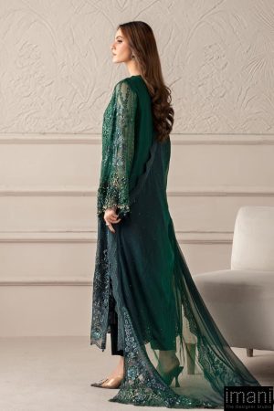 Luxury Formal Emerald Green Embroidered Chiffon Suit Mbcs-W2506Eg 20 Mcs 25106 Greena Imanistudio.com