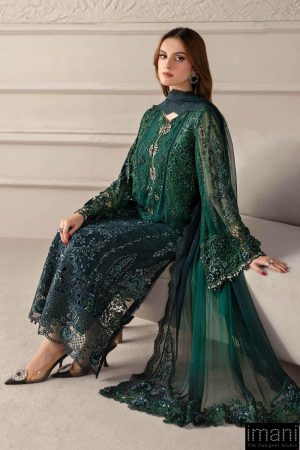 Luxury Formal Emerald Green Embroidered Chiffon Suit Mbcs-W2506Eg 13 Mcs 25106 Greenb Imanistudio.com