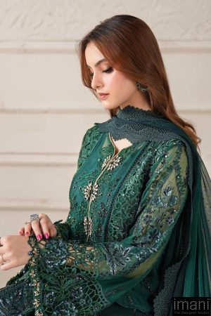 Luxury Formal Emerald Green Embroidered Chiffon Suit Mbcs-W2506Eg 14 Mcs 25106 Greenc Imanistudio.com