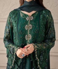 Luxury Formal Emerald Green Embroidered Chiffon Suit Mbcs-W2506Eg 15 Mcs 25106 Greend Imanistudio.com