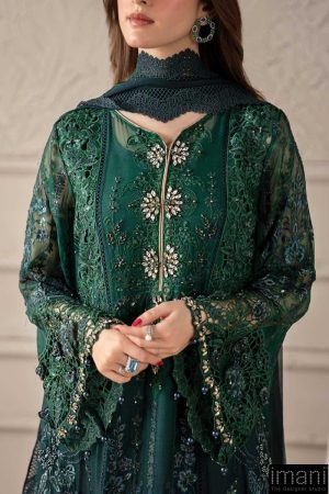 Luxury Formal Emerald Green Embroidered Chiffon Suit Mbcs-W2506Eg 15 Mcs 25106 Greend Imanistudio.com