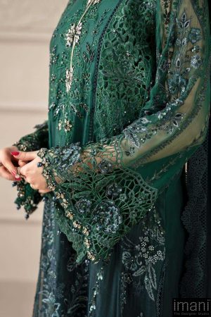 Luxury Formal Emerald Green Embroidered Chiffon Suit Mbcs-W2506Eg 16 Mcs 25106 Greene Imanistudio.com