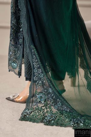 Luxury Formal Emerald Green Embroidered Chiffon Suit Mbcs-W2506Eg 18 Mcs 25106 Greeng Imanistudio.com