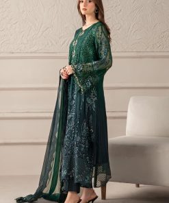 Luxury Formal Emerald Green Embroidered Chiffon Suit Mbcs-W2506Eg 12 Mcs 25106 Greenk Imanistudio.com