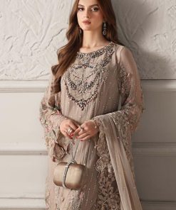 Luxury Formal Beige Embroidered Chiffon Suit Mbcs-W2507Bg 13 Mcs 25107 Beigeb Imanistudio.com