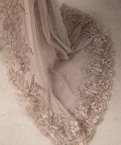 Luxury Formal Beige Embroidered Chiffon Suit Mbcs-W2507Bg 17 Mcs 25107 Beigef Imanistudio.com