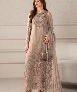 Luxury Formal Beige Embroidered Chiffon Suit Mbcs-W2507Bg 11 Mcs 25107 Beigeg Imanistudio.com