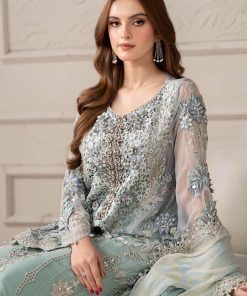 Luxury Formal Aqua Embroidered Chiffon Suit Mbcs-W2508Aq 12 Mcs 25108 Aquad Imanistudio.com