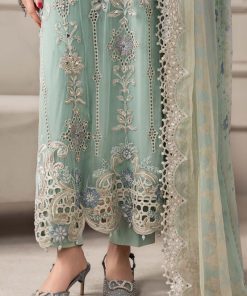 Luxury Formal Aqua Embroidered Chiffon Suit Mbcs-W2508Aq 15 Mcs 25108 Aquae Imanistudio.com