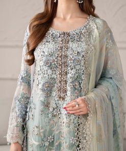 Luxury Formal Aqua Embroidered Chiffon Suit Mbcs-W2508Aq 14 Mcs 25108 Aquaf Imanistudio.com