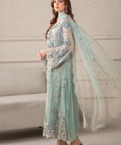 Luxury Formal Aqua Embroidered Chiffon Suit Mbcs-W2508Aq 10 Mcs 25108 Aquah Imanistudio.com