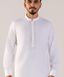 3Pcs Meraki Poly/Cotton Pearl White Kameez/Pants &Amp; Waistcoat Suit: Imist-2516Pw 12 Meraki 2516Bwhte Imanistudio.com