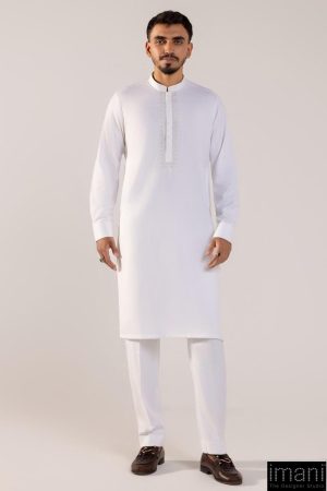 3Pcs Meraki Poly/Cotton Pearl White Kameez/Pants &Amp; Waistcoat Suit: Imist-2516Pw 11 Meraki 2516Whte Imanistudio.com