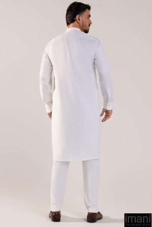 3Pcs Meraki Poly/Cotton Pearl White Kameez/Pants &Amp; Waistcoat Suit: Imist-2516Pw 14 Meraki 2516Whteb Imanistudio.com