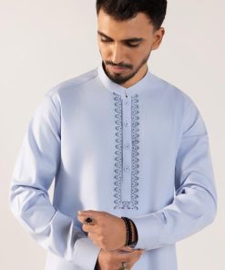 3Pcs Meraki Poly/Cotton Ice Blue Kameez/Pants &Amp; Waistcoat Suit: Imist-2514Ib 10 Meraki2514Blueb Imanistudio.com