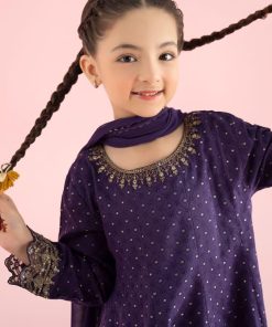 Mariab Kids Deep Purple Embroidered Filament Viscose Suit Mbkd-W2512Dp 13 Mkd W2512Purpalc Imanistudio.com