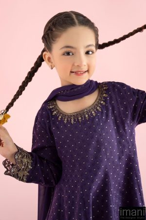 Mariab Kids Deep Purple Embroidered Filament Viscose Suit Mbkd-W2512Dp 13 Mkd W2512Purpalc Imanistudio.com