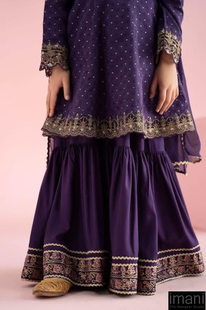 Mariab Kids Deep Purple Embroidered Filament Viscose Suit Mbkd-W2512Dp 15 Mkd W2512Purpale Imanistudio.com