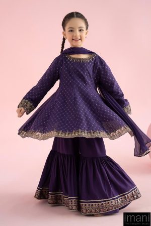 Mariab Kids Deep Purple Embroidered Filament Viscose Suit Mbkd-W2512Dp 11 Mkd W2512Purpalg Imanistudio.com