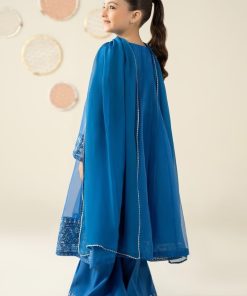 Mariab Kids Blue Embroidered Organza Suit Mbks-W2524Bl 16 Mks W2524Bluea Imanistudio.com