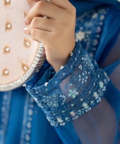 Mariab Kids Blue Embroidered Organza Suit Mbks-W2524Bl 14 Mks W2524Blueg Imanistudio.com