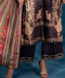 Luxury Formal Black Printed &Amp; Embroidered Satin Silk Suit Mbps-W2502Bp 17 Mps W2502Blackg Imanistudio.com