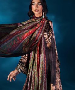 Luxury Formal Black Printed &Amp; Embroidered Satin Silk Suit Mbps-W2502Bp 15 Mps W2502Blackj Imanistudio.com