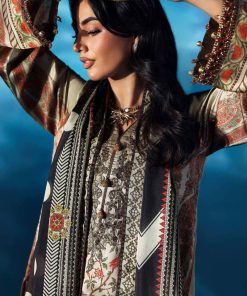 Luxury Formal Skin Colour Printed &Amp; Embroidered Satin Silk Suit Mbps-W2505Sc 11 Mps W2505Offwhiteb Imanistudio.com